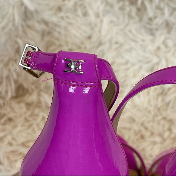 Sam Edelman Yaro Sandal in Neon Fuchsia Patent block heel size 10 ankle strap - Picture 10 of 13